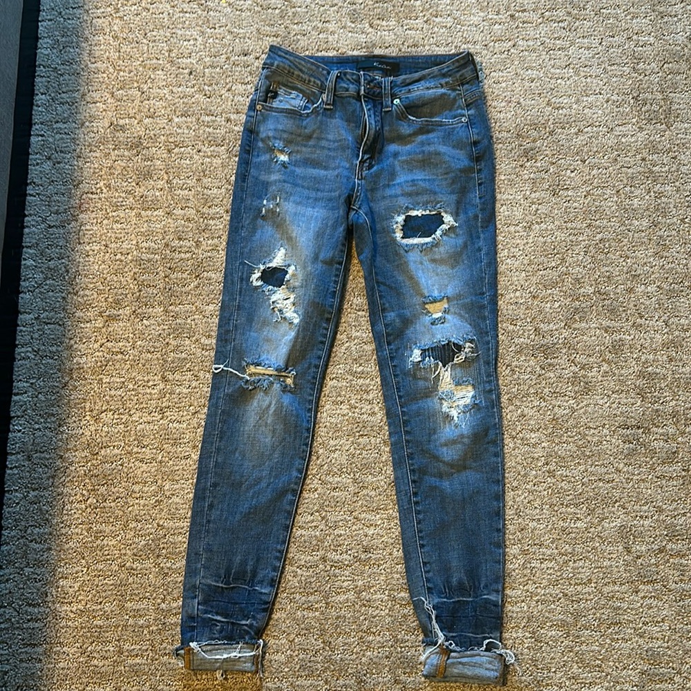 KanCan distressed patched jeans